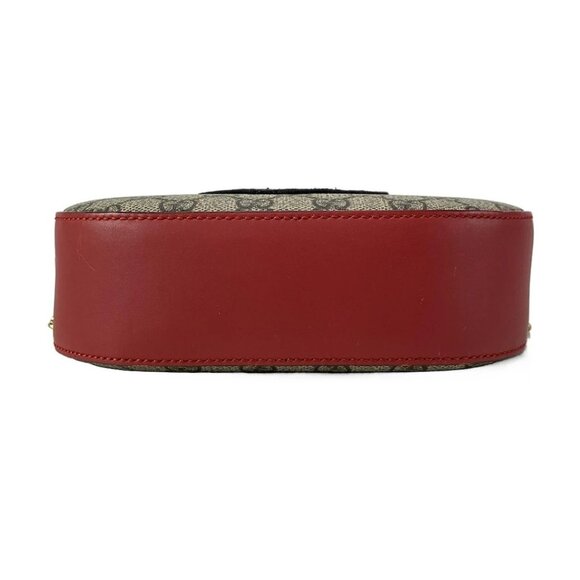 Auth GUCCI Holiday Collection GG Supreme Canvas Mini Chain Bag 409535 Beige Red - Picture 5 of 16